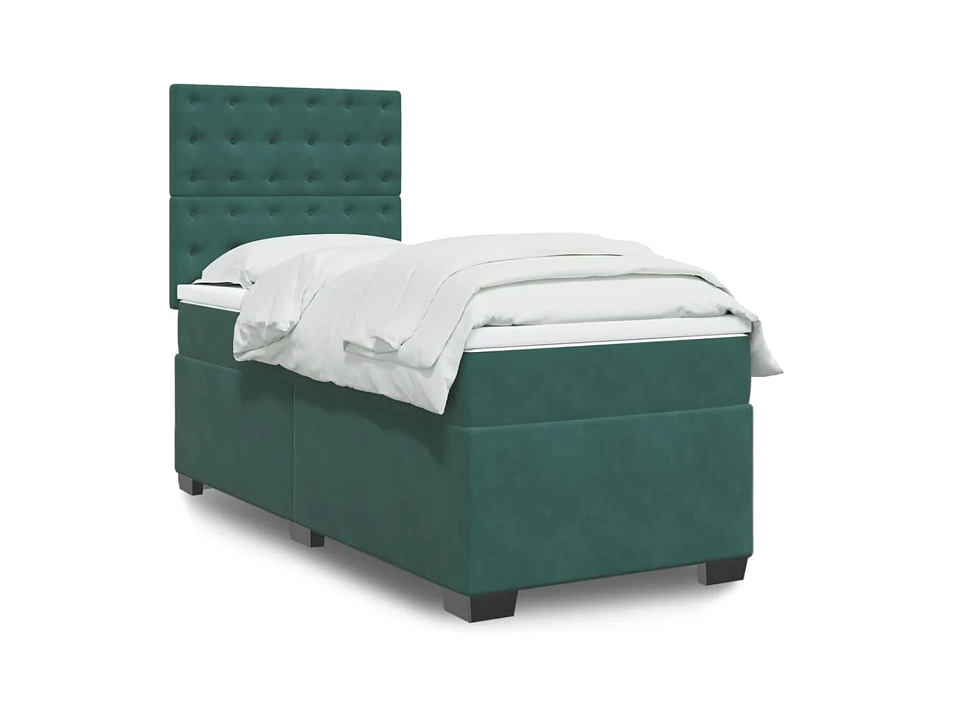 Sommier à lattes de lit avec matelas Vert foncé 100x200 cm