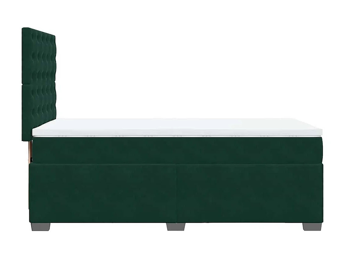 Sommier à lattes de lit avec matelas Vert foncé 100x200 cm