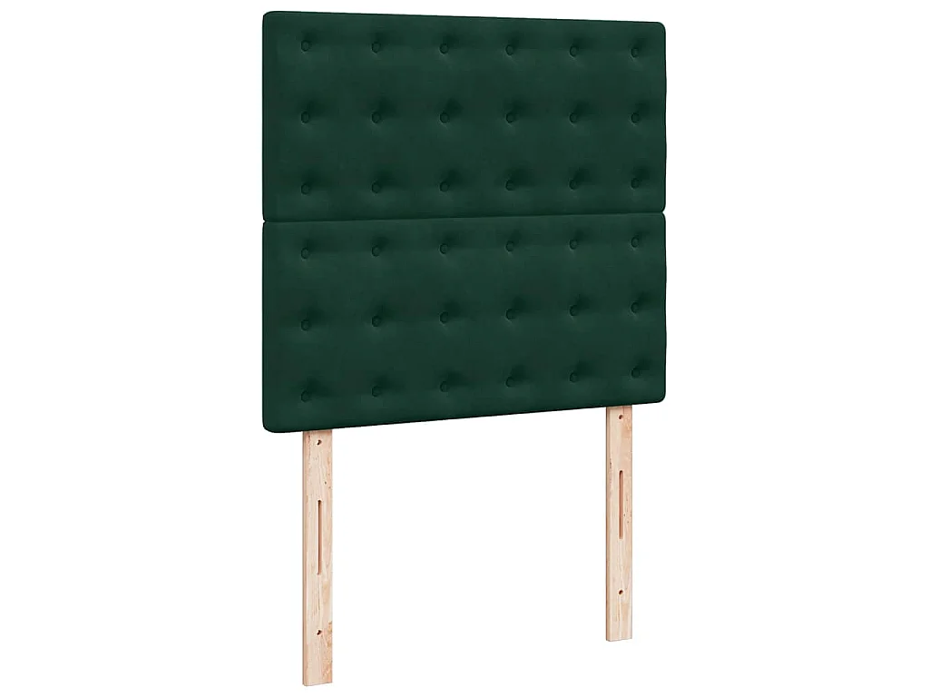 Cama com molas/colchão 100x200 cm veludo verde-escuro