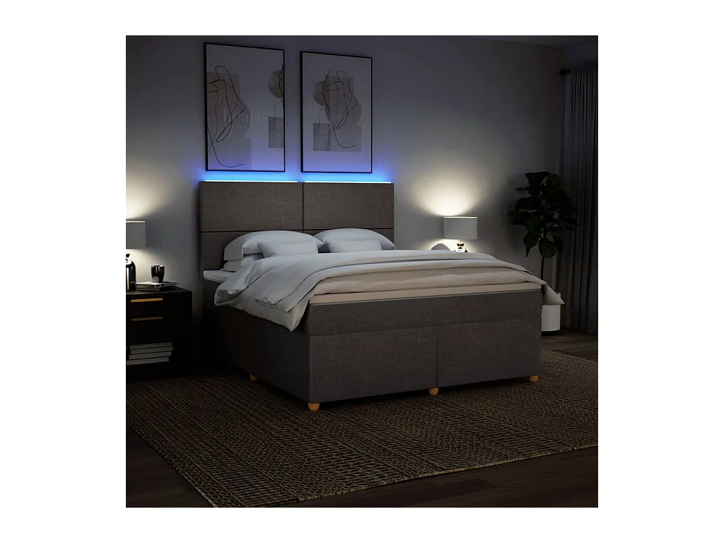 Giroletto a Molle con Materasso Tortora 180x200 cm in Tessuto