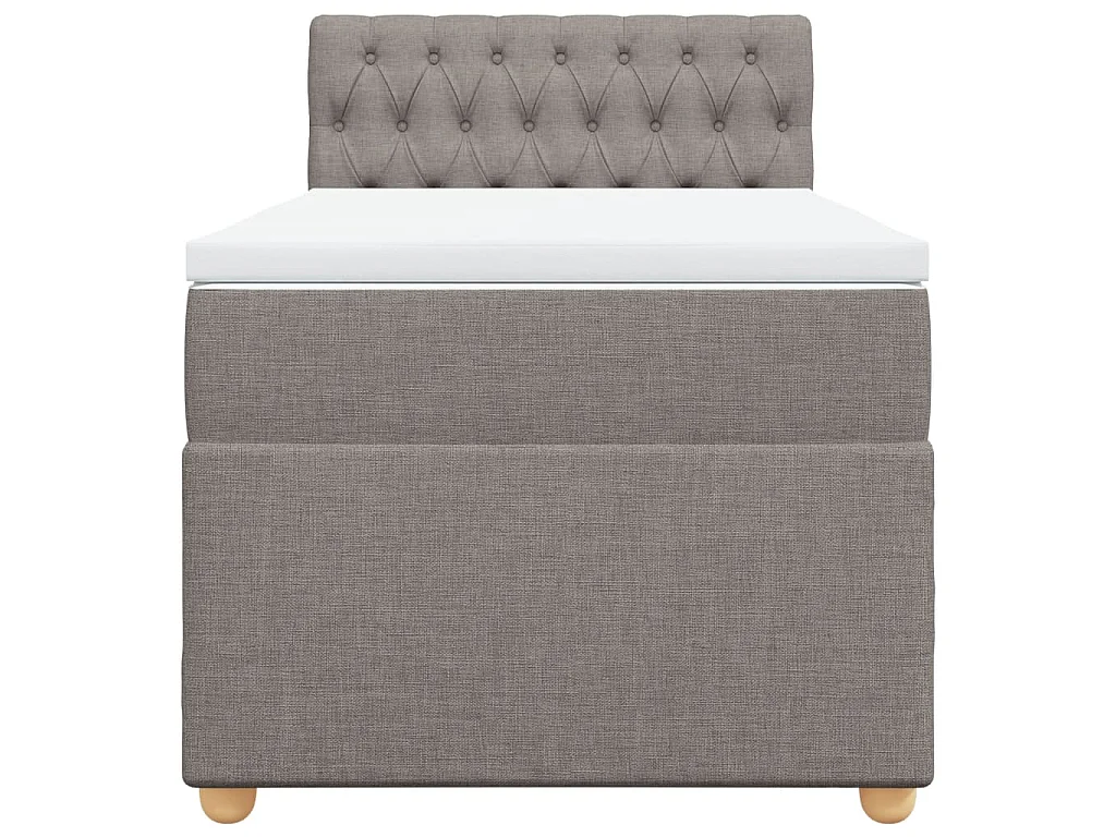 Sommier à lattes de lit avec matelas Taupe 90x200 cm Tissu