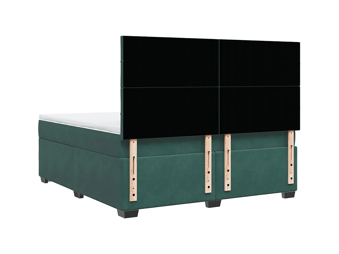 Sommier à lattes de lit et matelas Vert foncé 180x200cm Velours