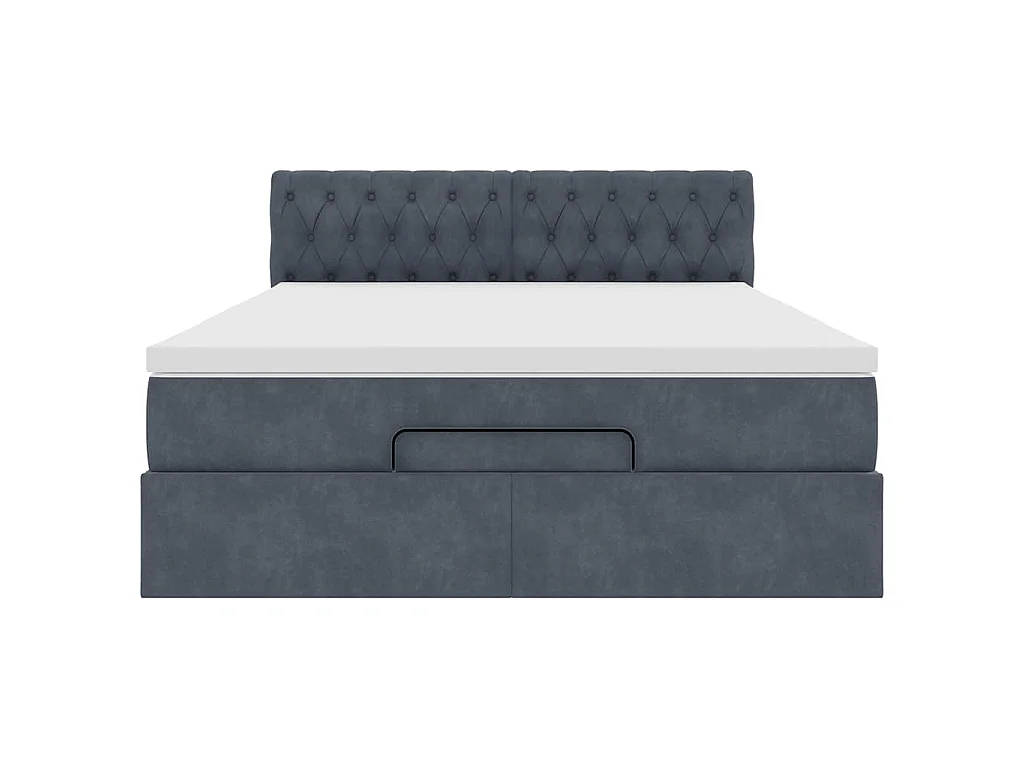 Estructura cama otomana con colchón gris oscuro 140x200cm