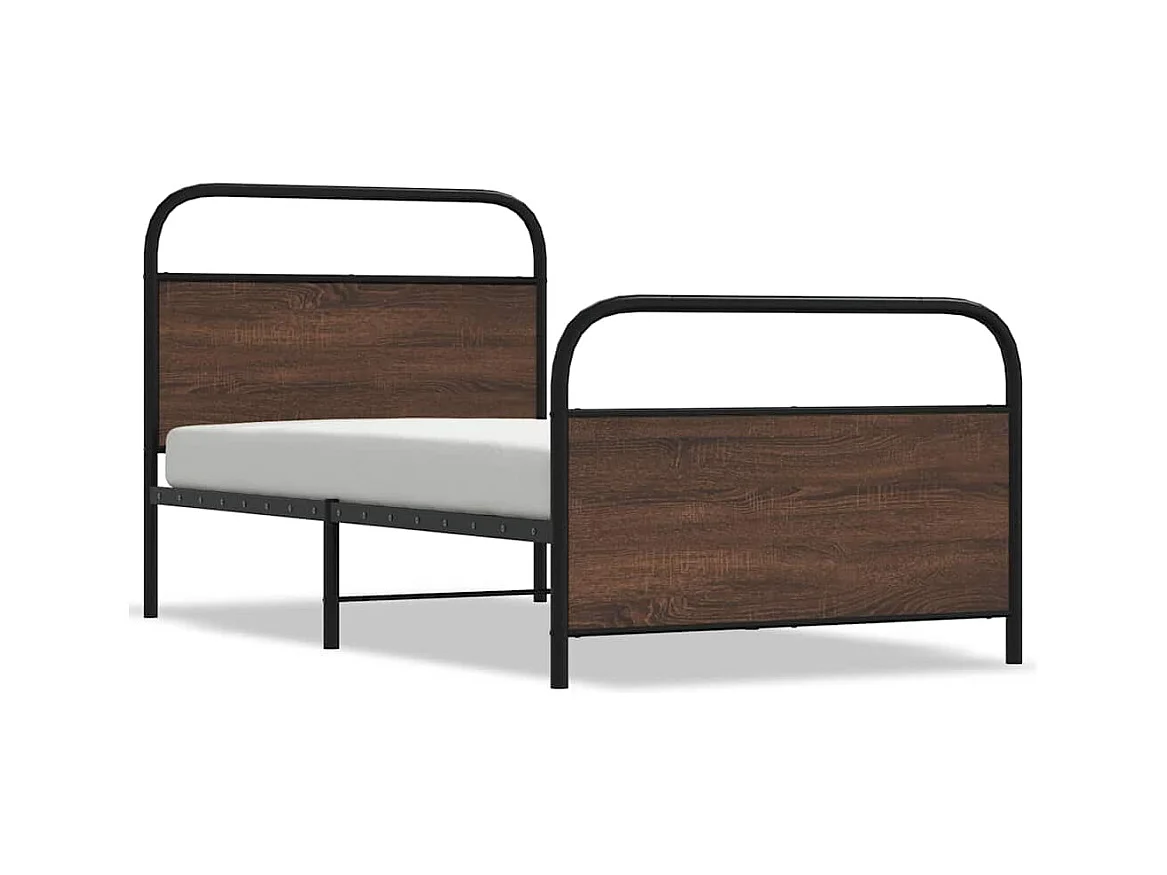 Cadre de lit sans matelas 90x200cm chêne marron bois ingénierie