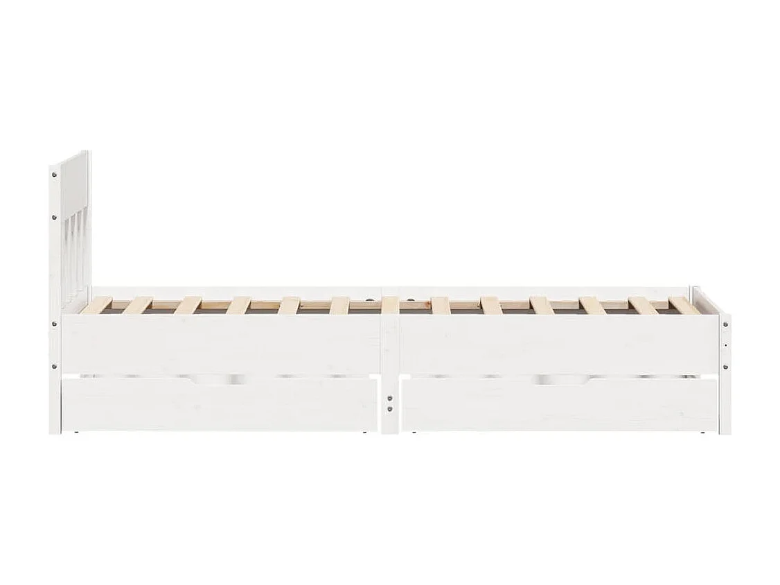 Cadre de lit sans matelas blanc 100x200 cm bois de pin massif