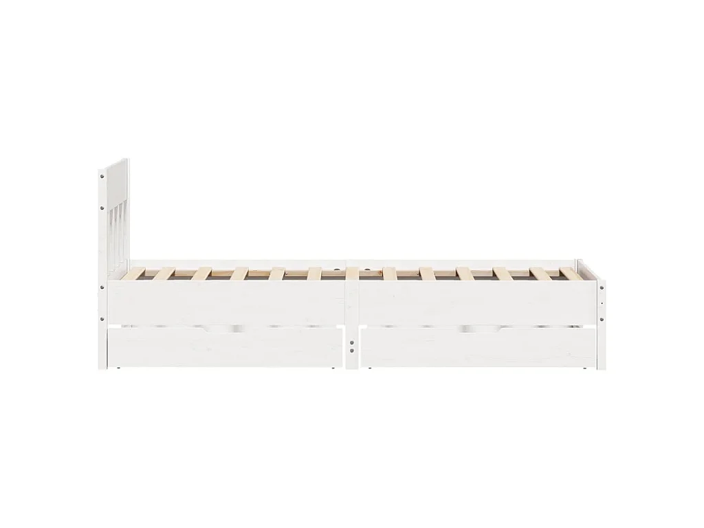 Cadre de lit sans matelas blanc 100x200 cm bois de pin massif