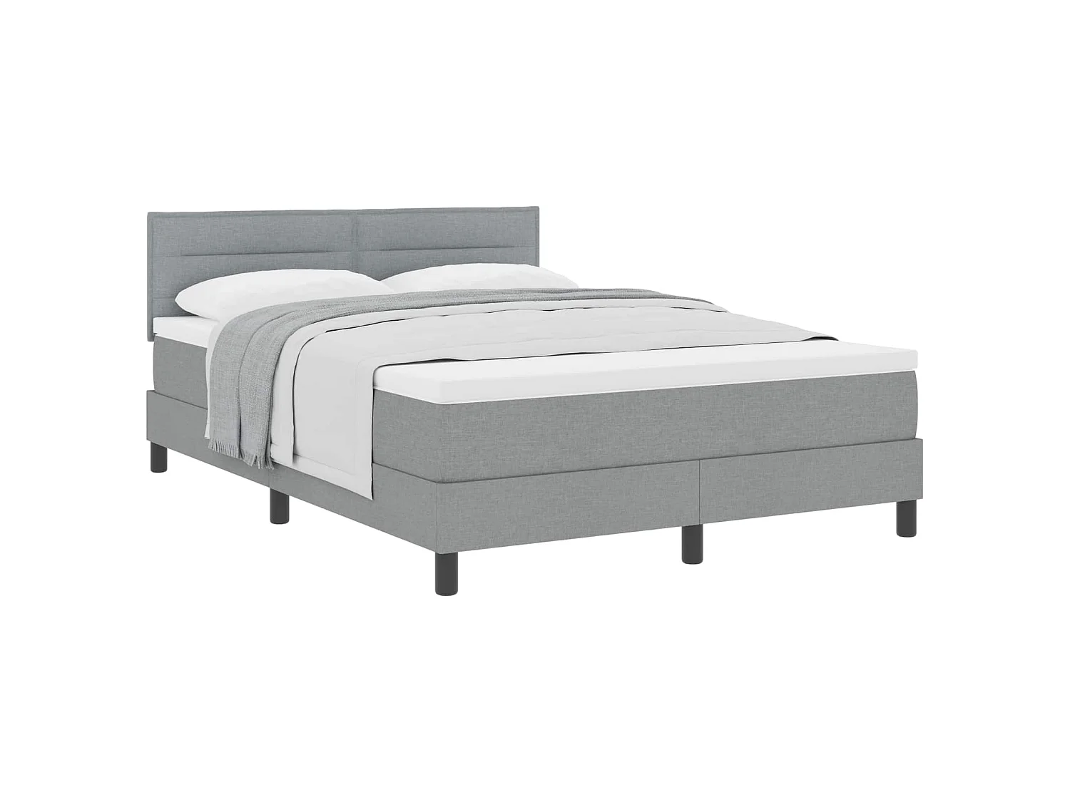 Boxspringbed met hoofdeinde Lichtgrijs 140 x 200 cm Stof