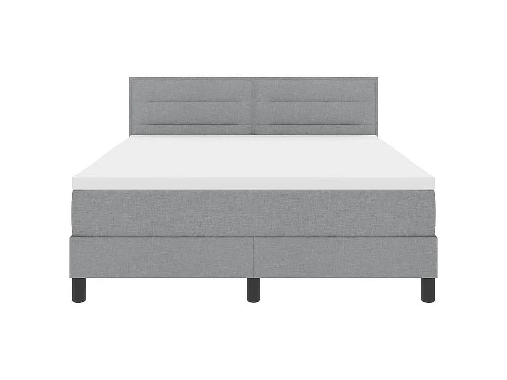 Boxspringbed met hoofdeinde Lichtgrijs 140 x 200 cm Stof