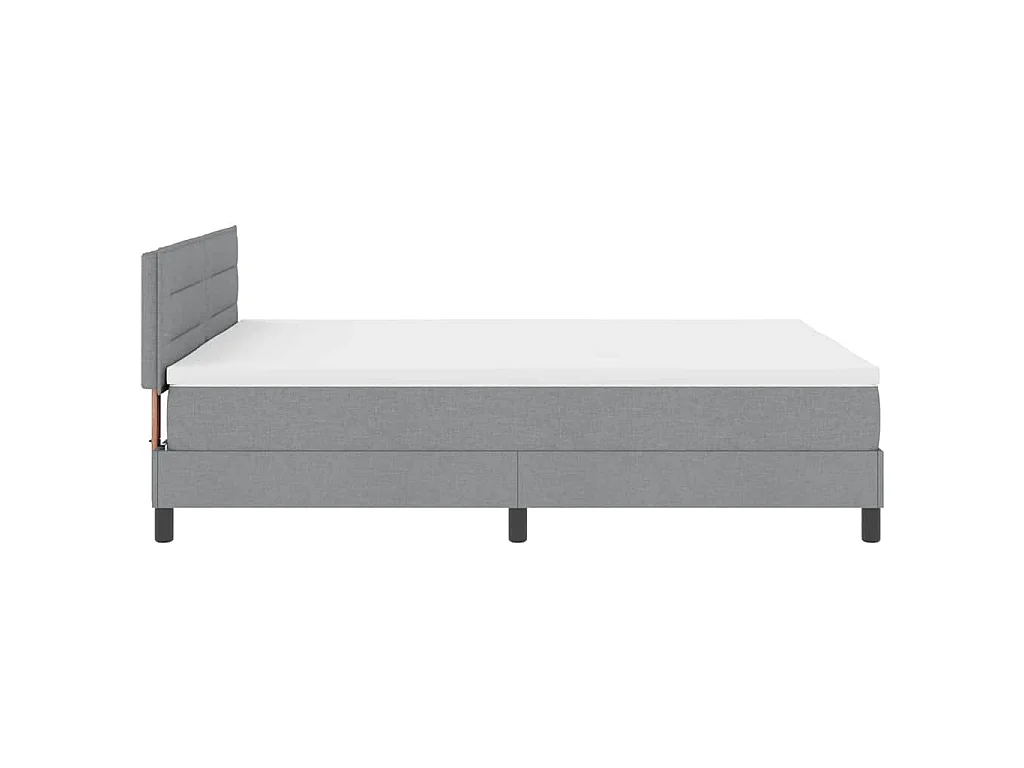 Boxspringbed met hoofdeinde Lichtgrijs 140 x 200 cm Stof
