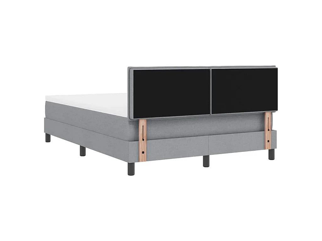 Boxspringbed met hoofdeinde Lichtgrijs 140 x 200 cm Stof