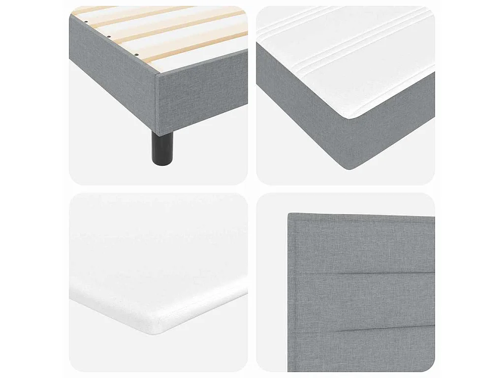 Boxspringbed met hoofdeinde Lichtgrijs 140 x 200 cm Stof