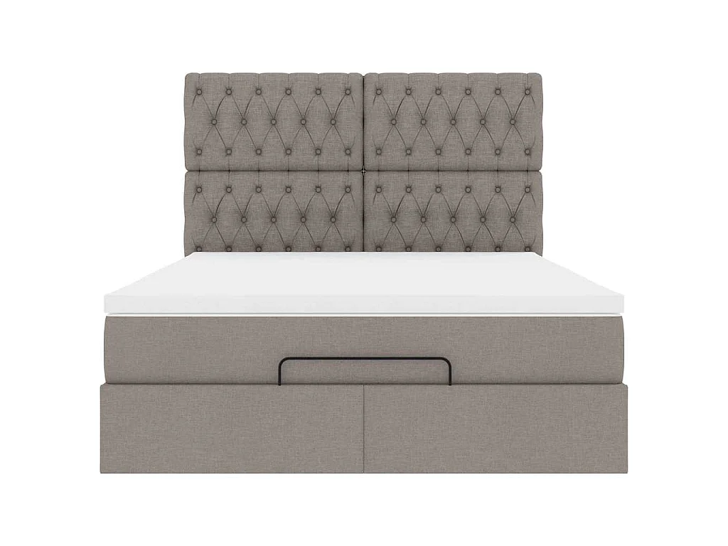 Ottoman bed met matras 140x200cm stof taupe