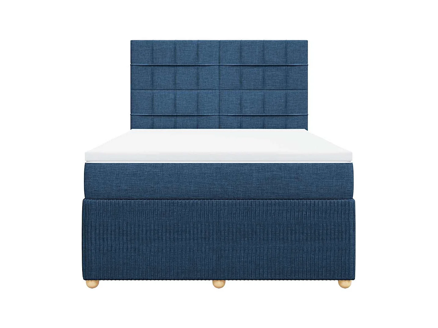 Boxspringbett mit Matratze Blau 160x200 cm Stoff