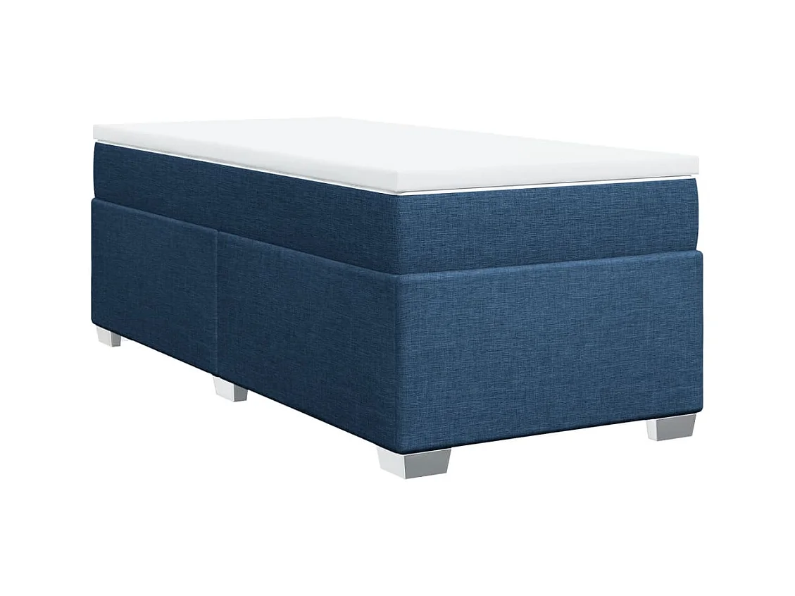 Boxspringbett mit Matratze Blau 90x190 cm Stoff