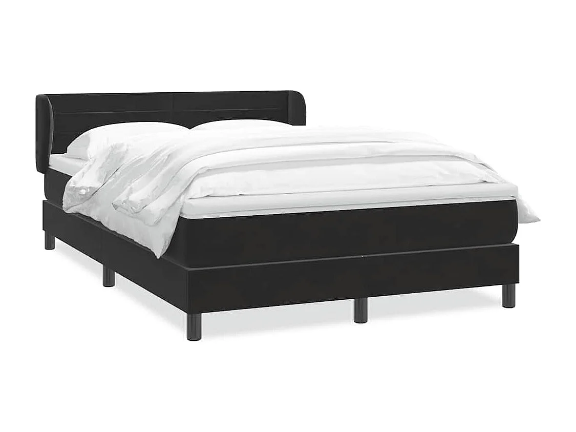 Boxspringbett mit Matratze Schwarz 160x210 cm Samt