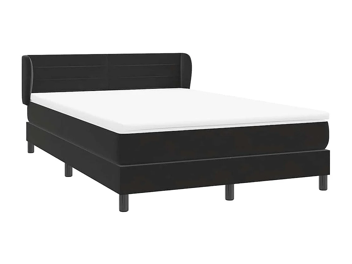 Boxspringbett mit Matratze Schwarz 160x210 cm Samt
