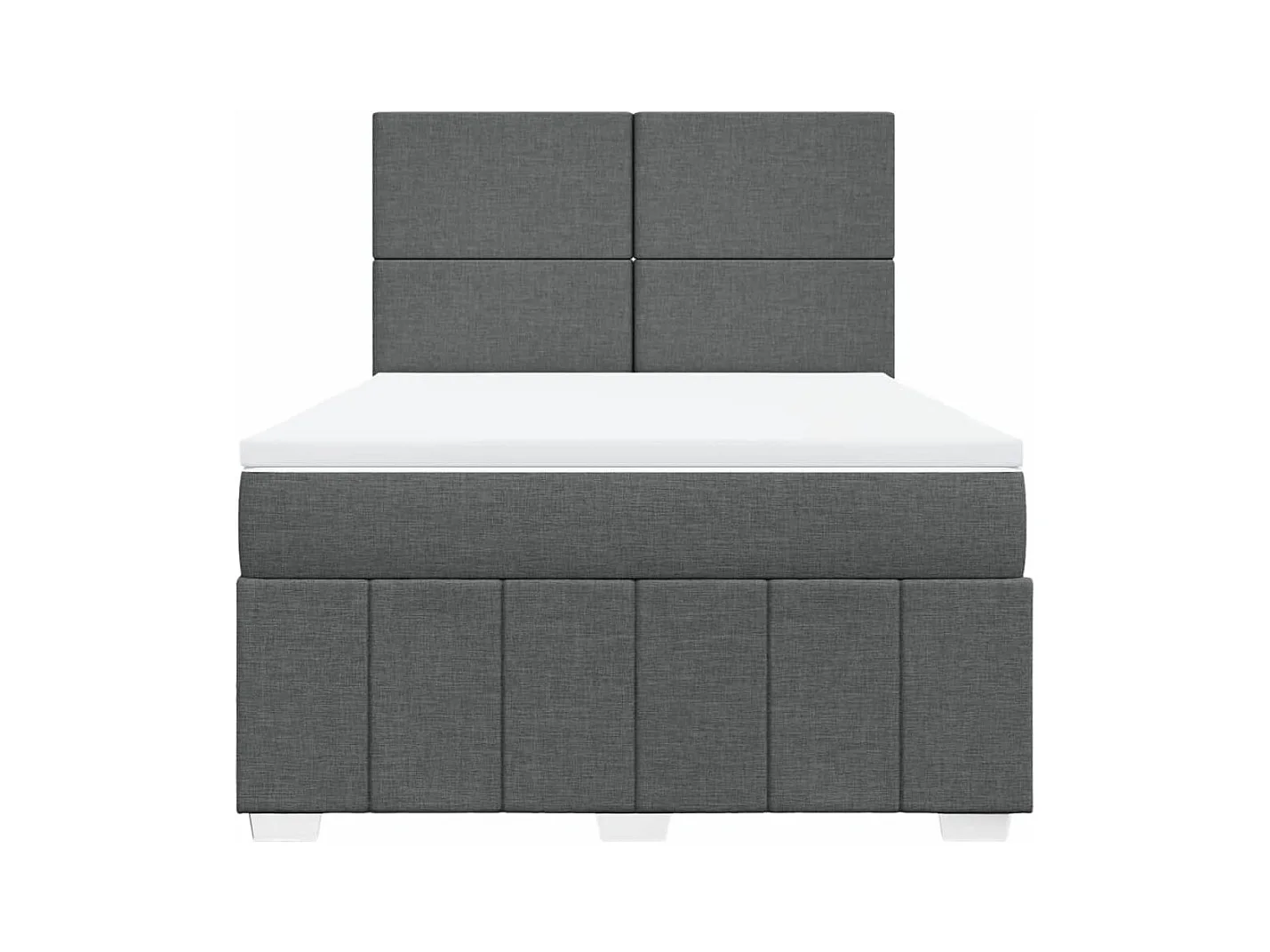 Boxspringbett mit Matratze Dunkelgrau 140x200 cm Stoff