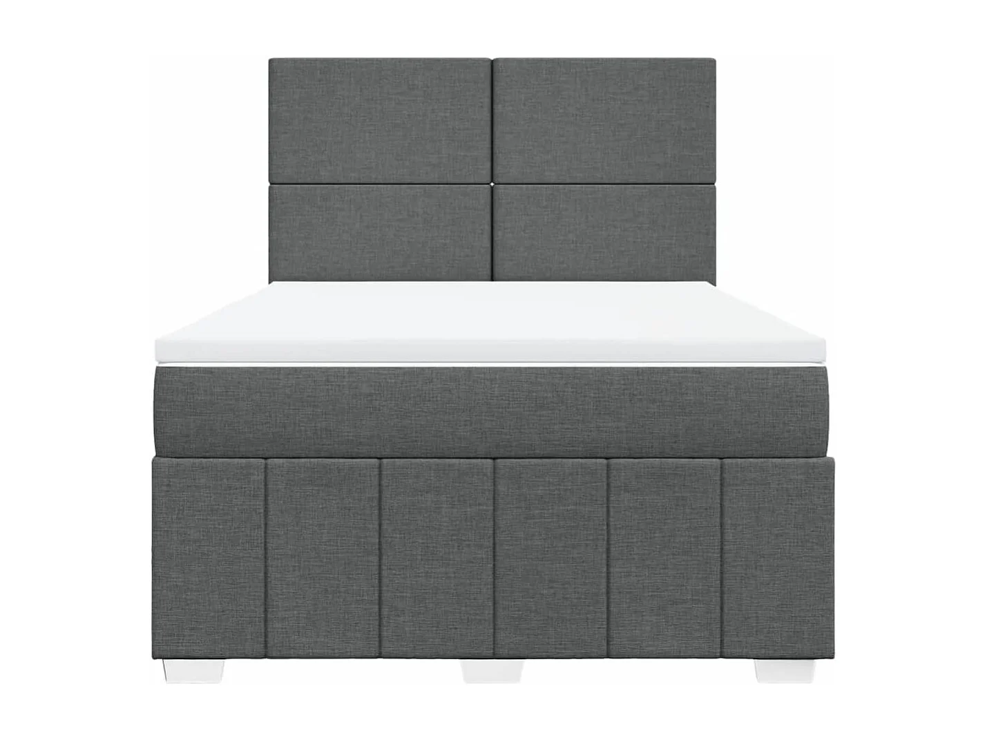 Boxspring met matras stof donkergrijs 140x200 cm