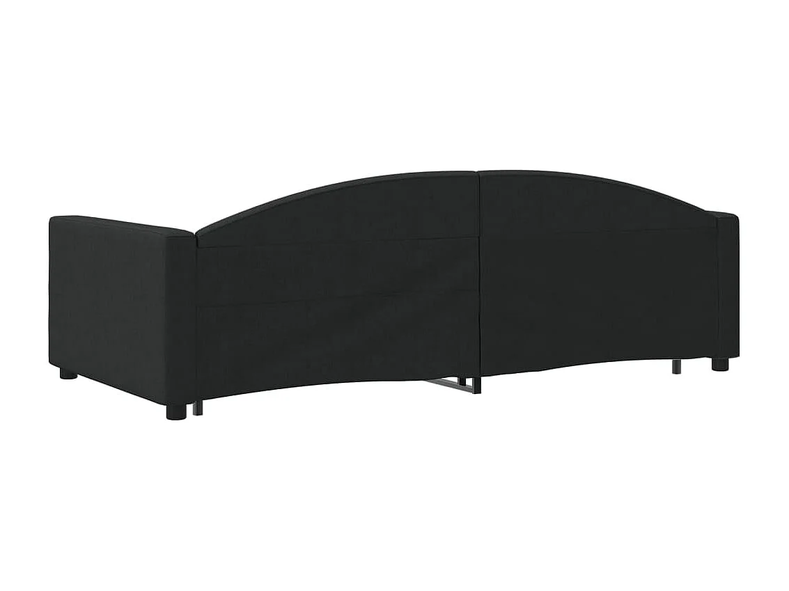 Tagesbett Ausziehbar Schwarz 100x200 cm Stoff