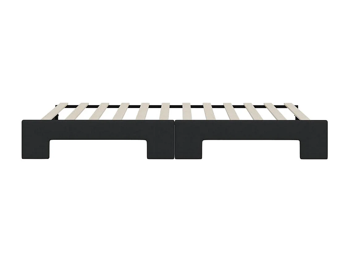 Lit de jour avec gigogne sans matelas noir 100x200 cm