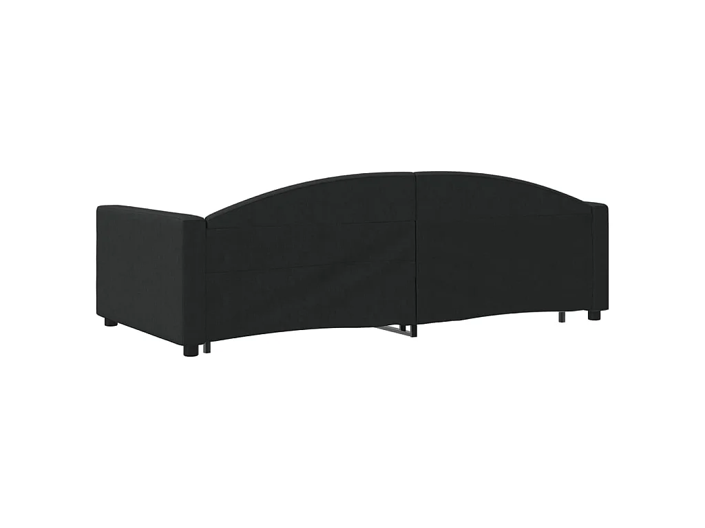 Lit de jour avec gigogne sans matelas noir 100x200 cm