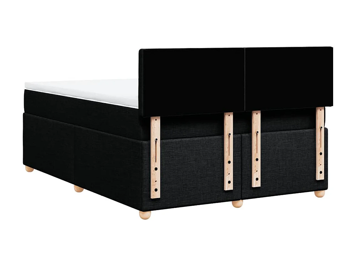 Boxspringbett mit Matratze Schwarz 140x200 cm Stoff