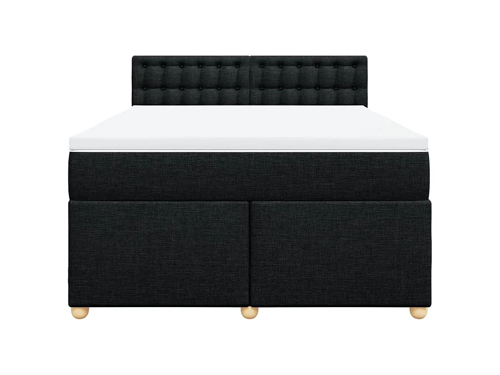 Cama com molas/colchão 140x200 cm tecido preto