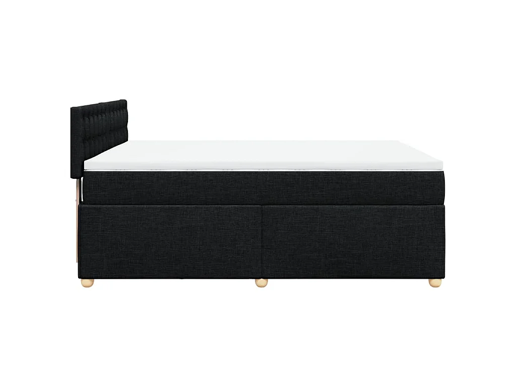 Cama com molas/colchão 140x200 cm tecido preto