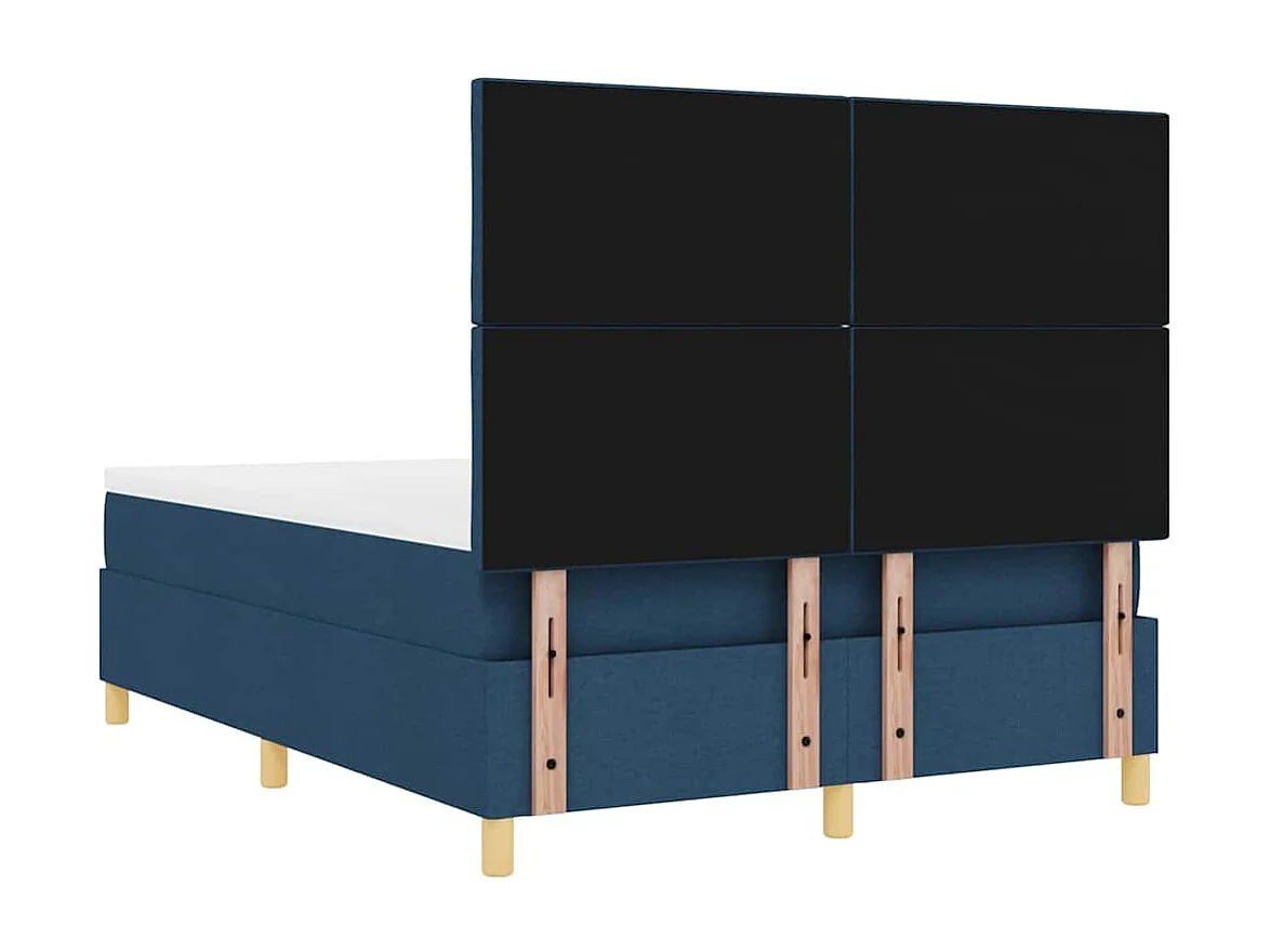 Boxspringbed met matras met hoofdeinde Blauw 160 x 200 cm Stof