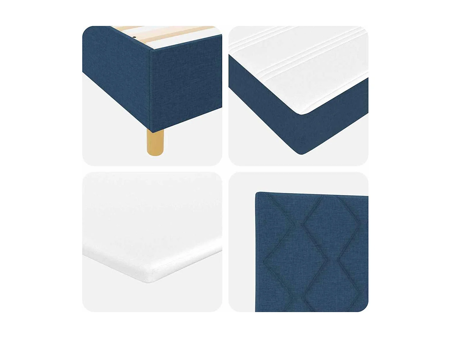 Boxspringbed met matras met hoofdeinde Blauw 160 x 200 cm Stof