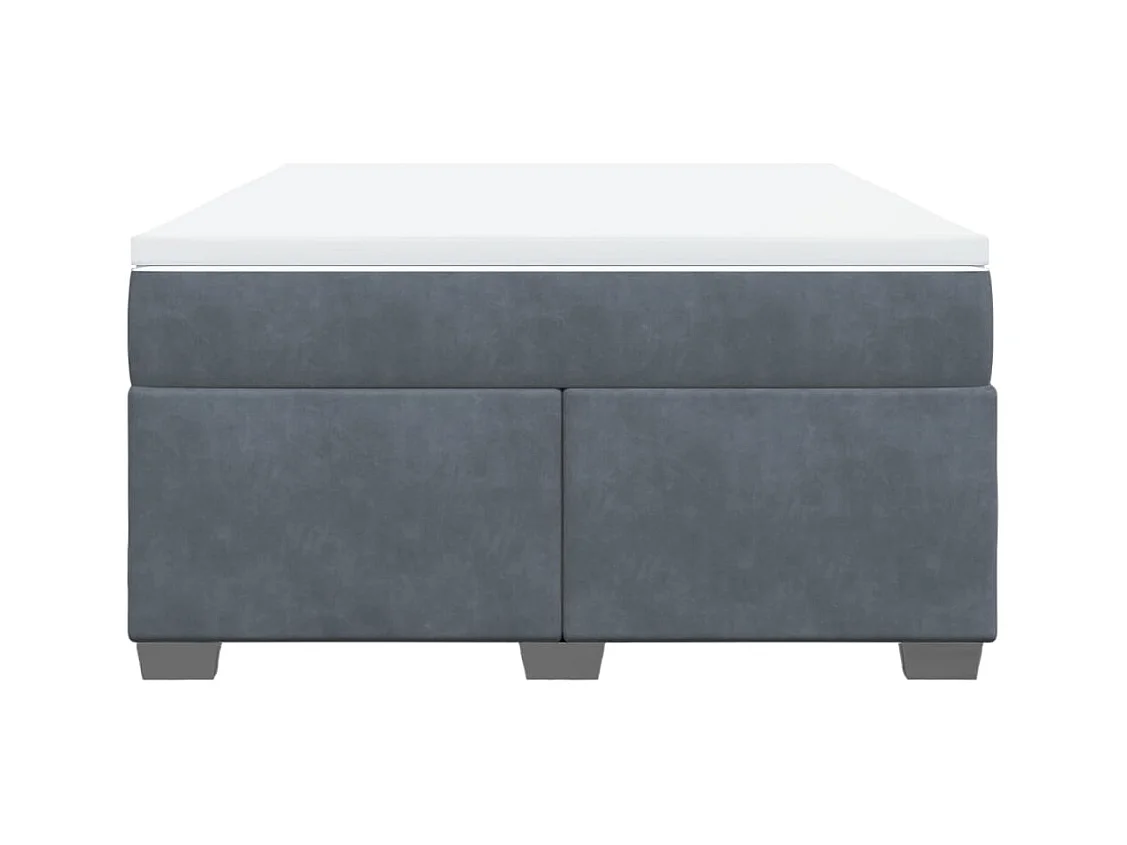 Boxspringbett mit Matratze Dunkelgrau 160x200 cm Samt