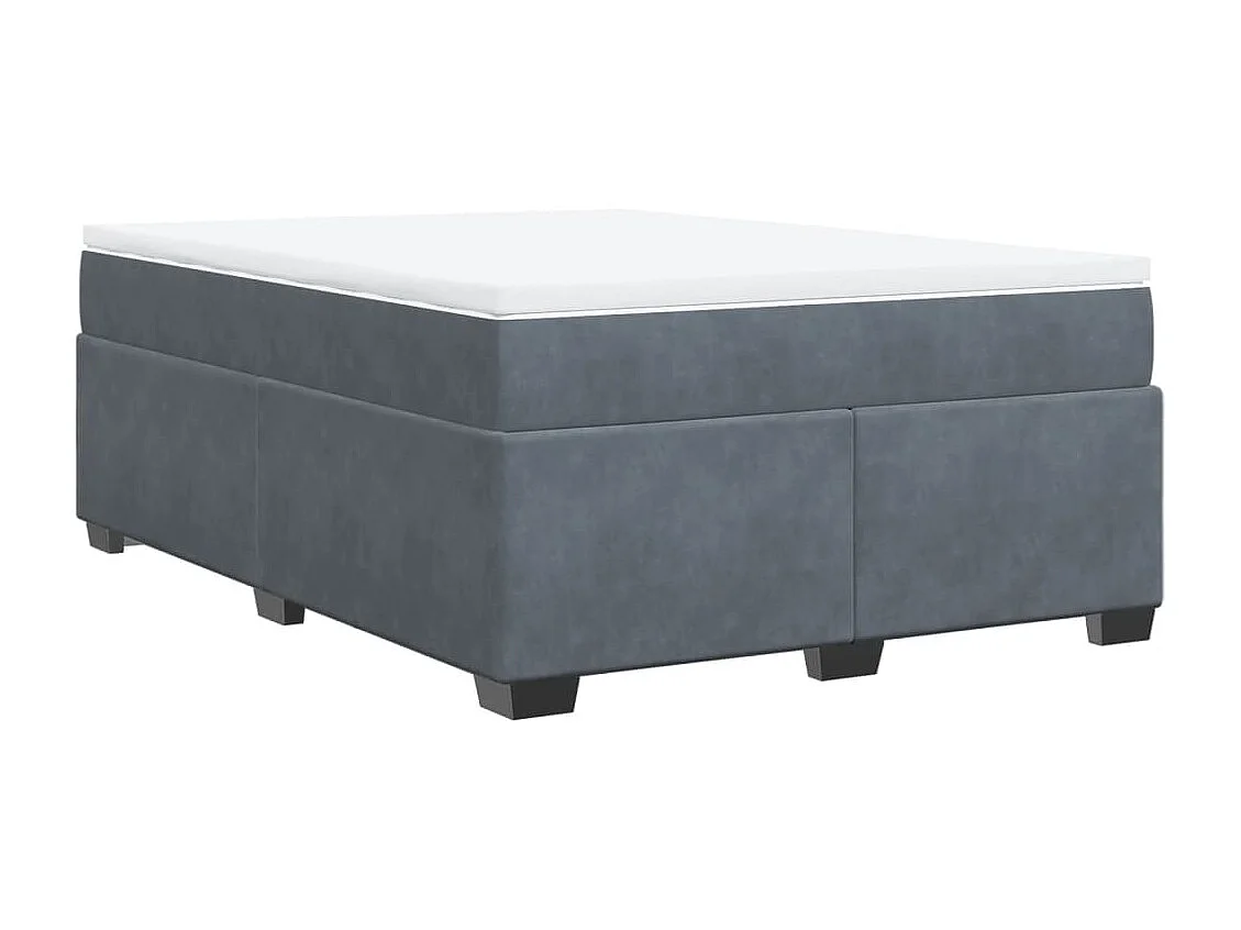 Sommier à lattes de lit et matelas Gris foncé 160x200cm Velours