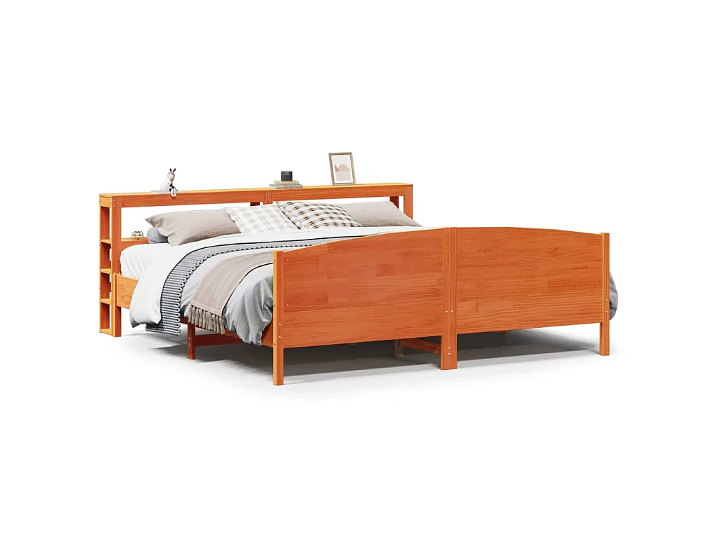 Letto senza Materasso Marrone Cera 180x200 cm in Legno di Pino