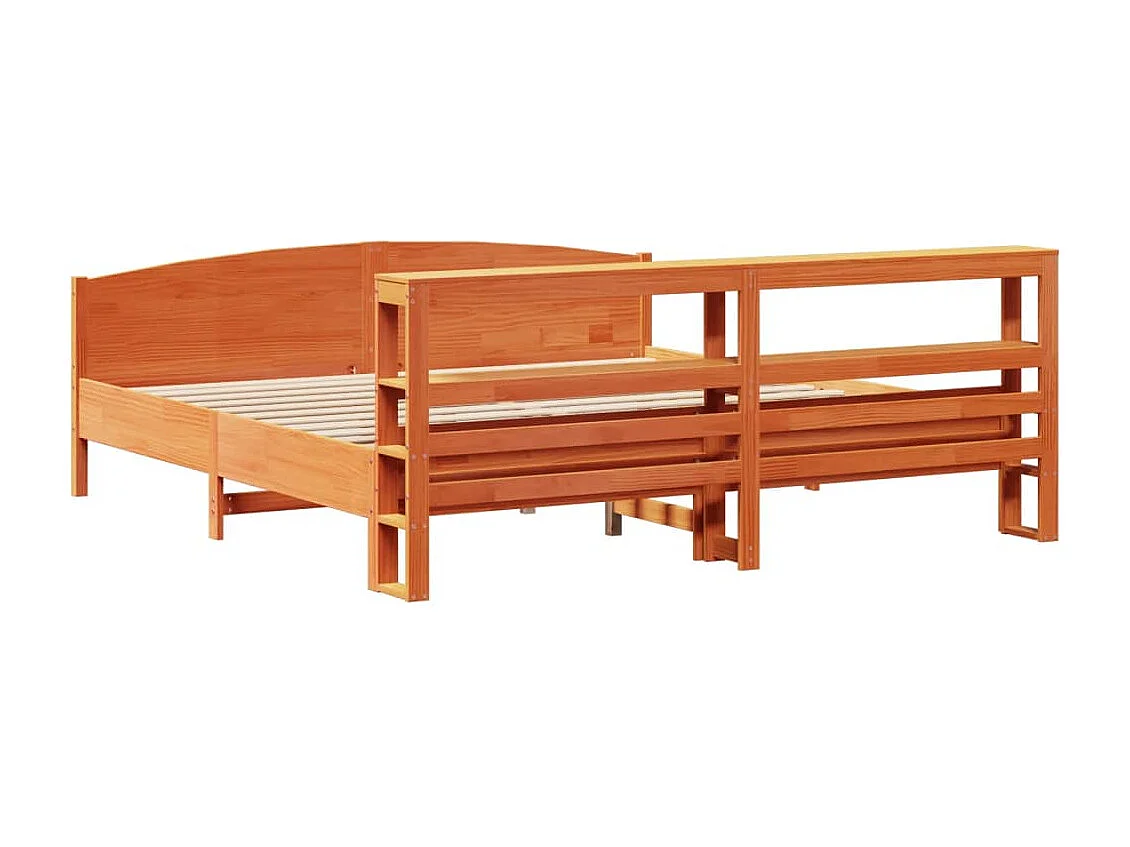 Letto senza Materasso Marrone Cera 180x200 cm in Legno di Pino