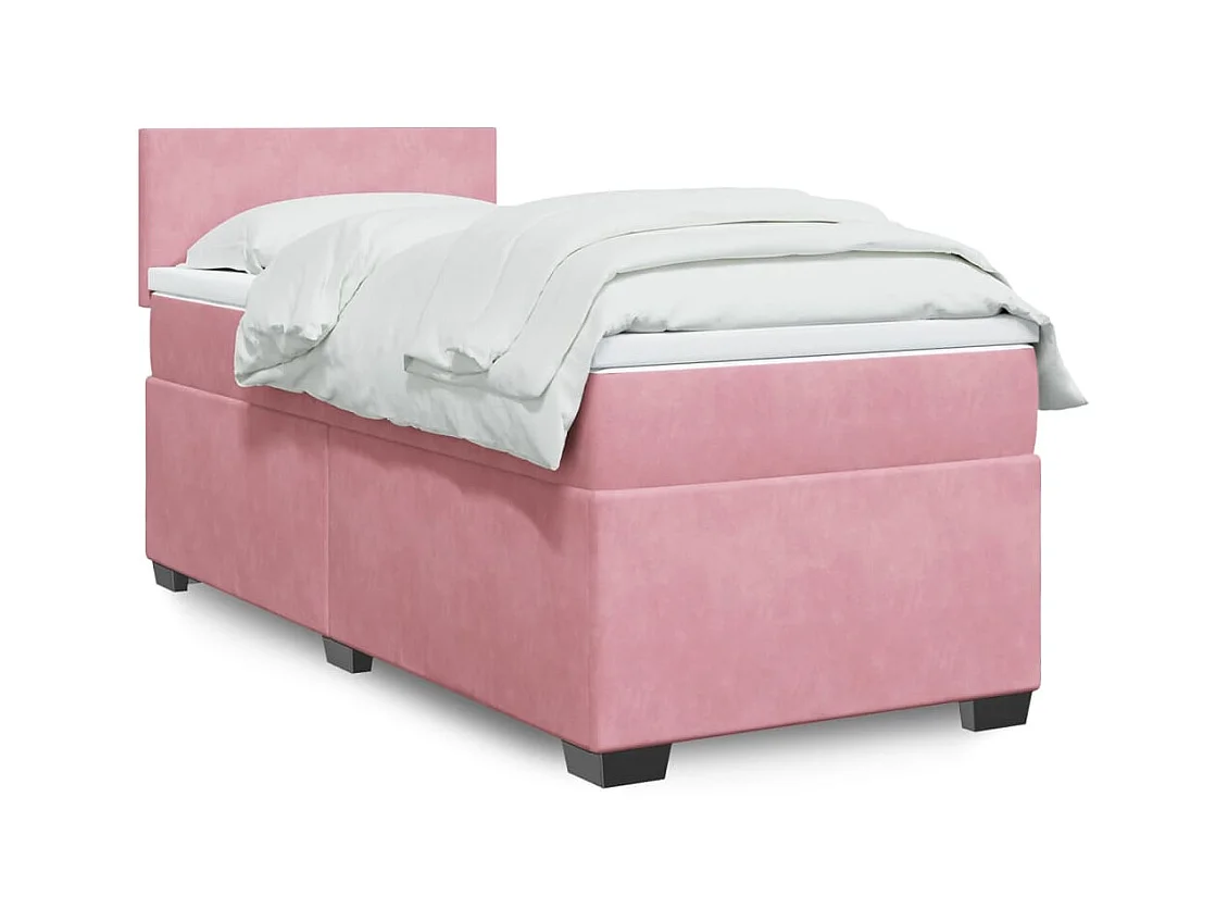 Sommier à lattes de lit avec matelas Rose 90x200 cm Velours