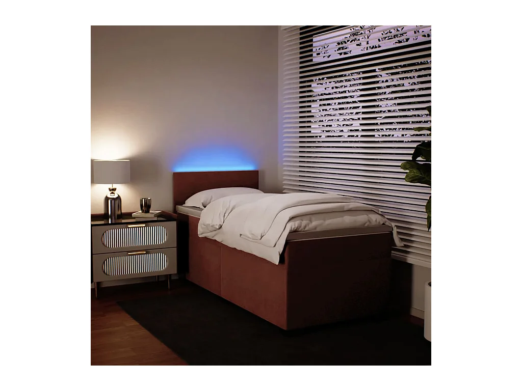 Sommier à lattes de lit avec matelas Rose 90x200 cm Velours