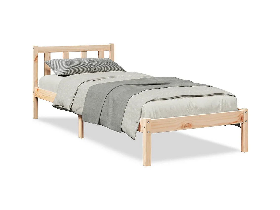 Cadre de lit extra long sans matelas 100x210 cm bois massif pin