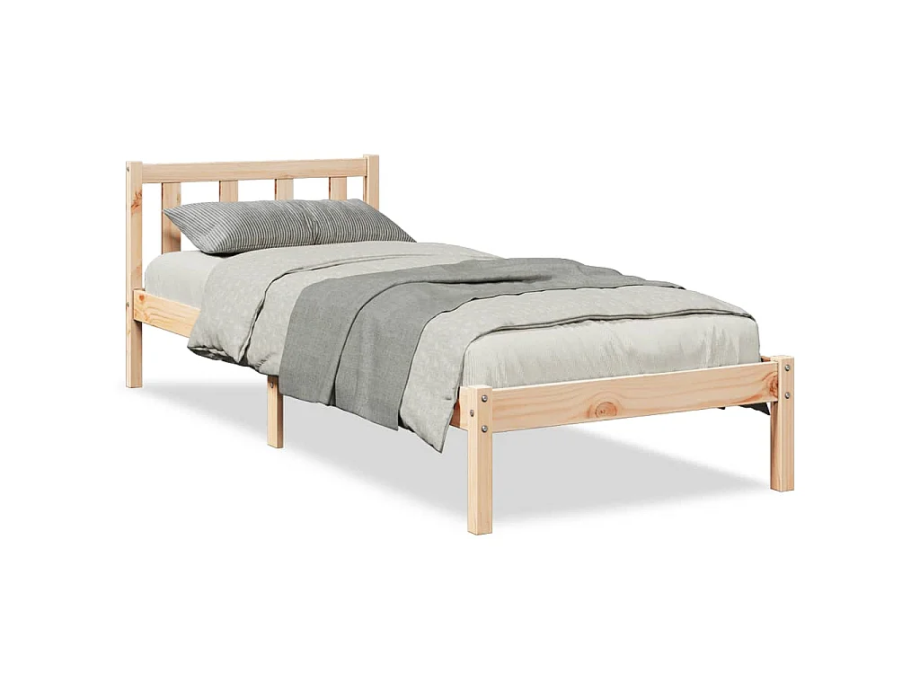 Cama extra longa sem colchão 100x210 cm madeira de pinho maciça