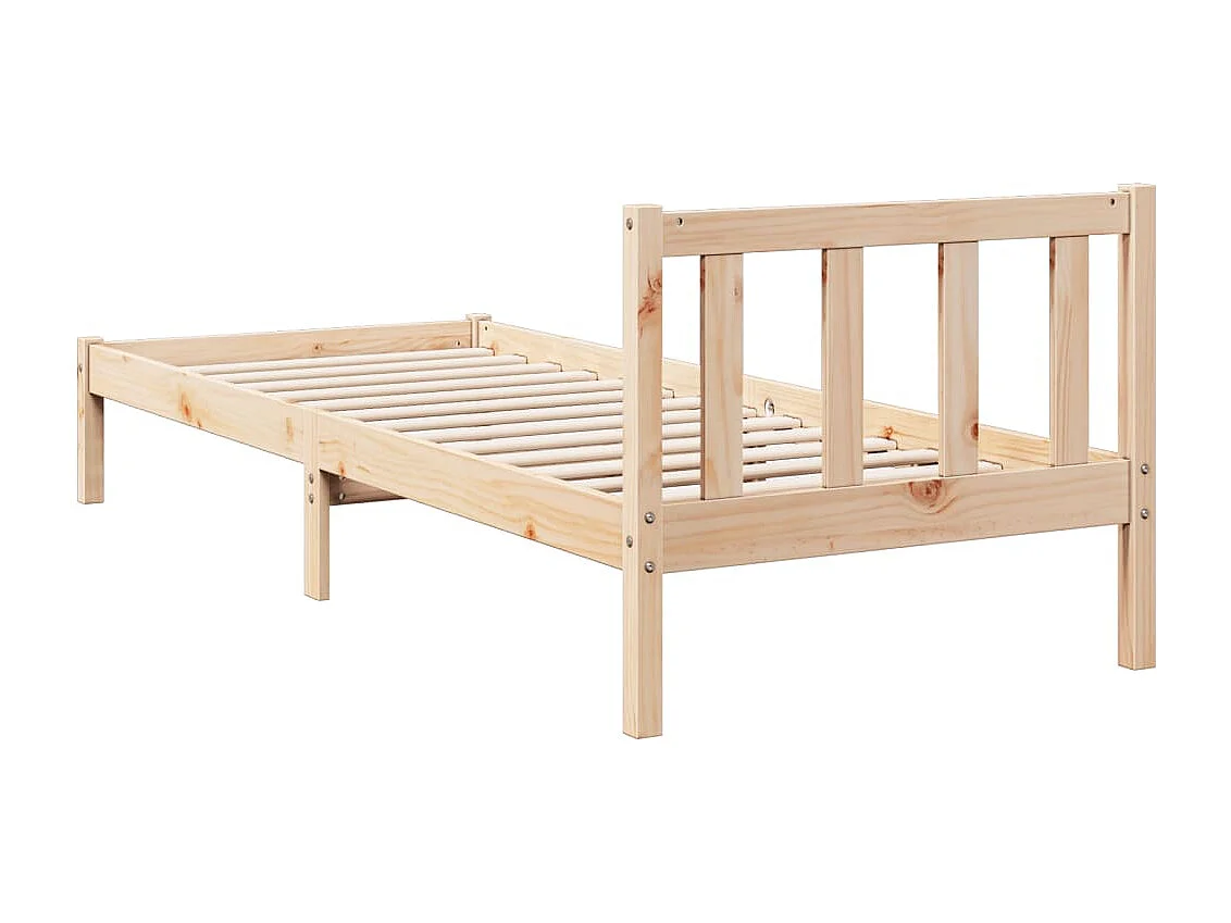 Cama extra longa sem colchão 100x210 cm madeira de pinho maciça