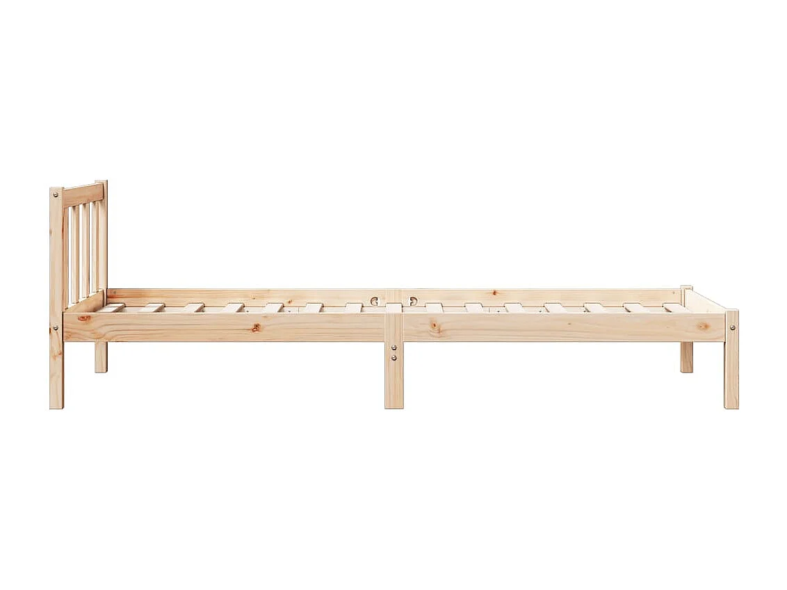 Cama extra longa sem colchão 100x210 cm madeira de pinho maciça