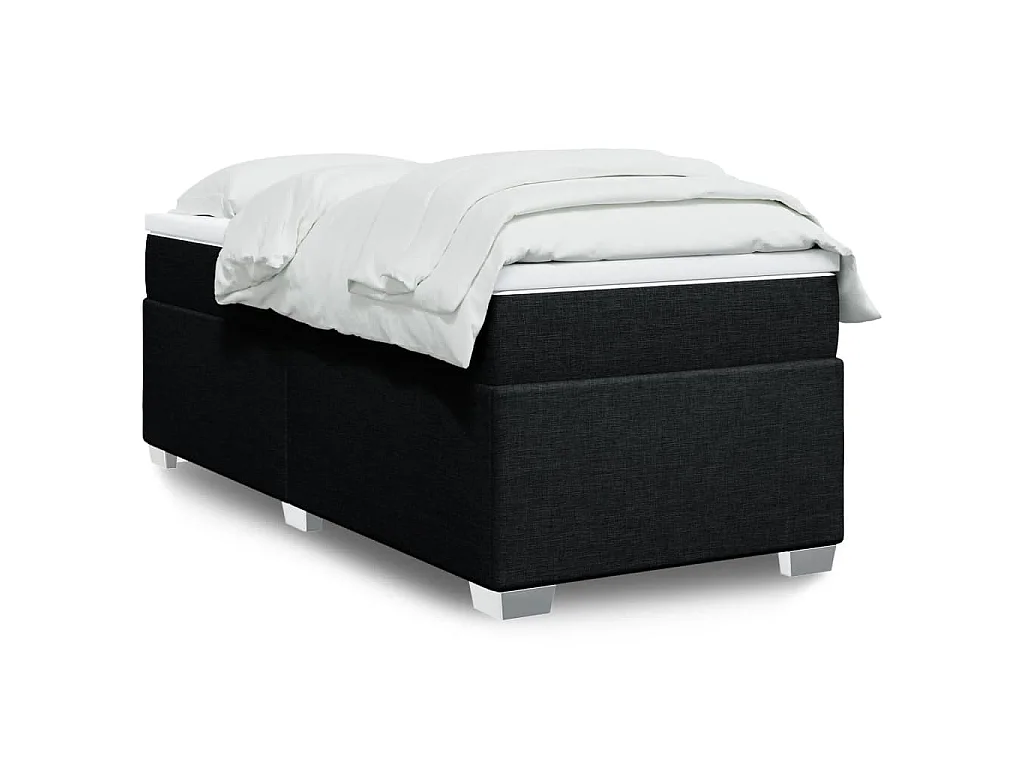 Giroletto a Molle con Materasso Nero 90x190 cm in Tessuto