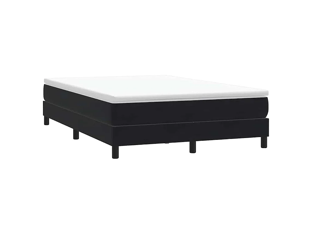 Sommier à lattes de lit avec matelas noir 160x210 cm velours