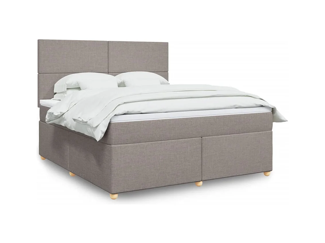 Boxspring met matras stof taupe 180x200 cm
