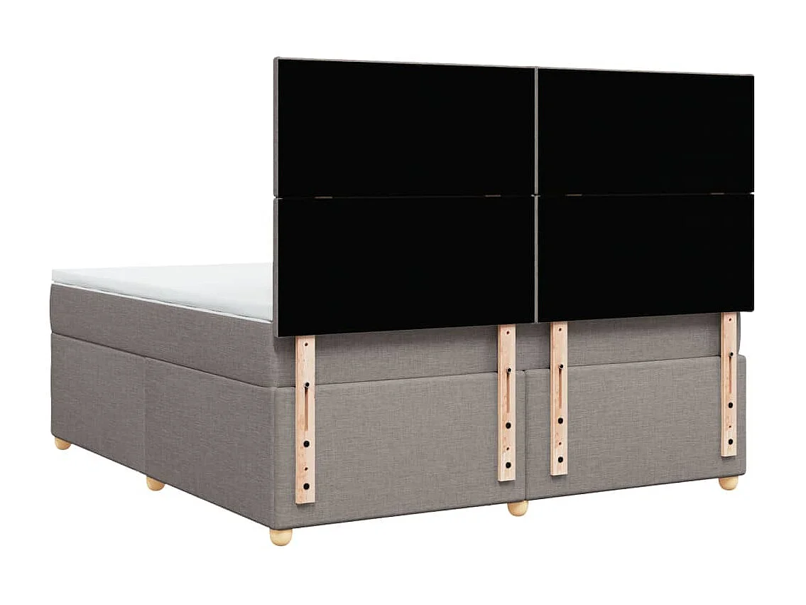 Boxspring met matras stof taupe 180x200 cm