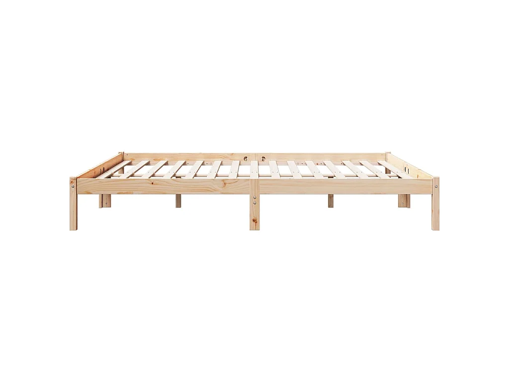 Cadre de lit extra long sans matelas 180x220 cm bois massif pin
