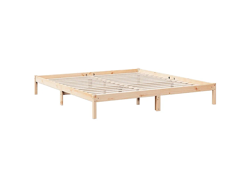 Cadre de lit extra long sans matelas 180x220 cm bois massif pin