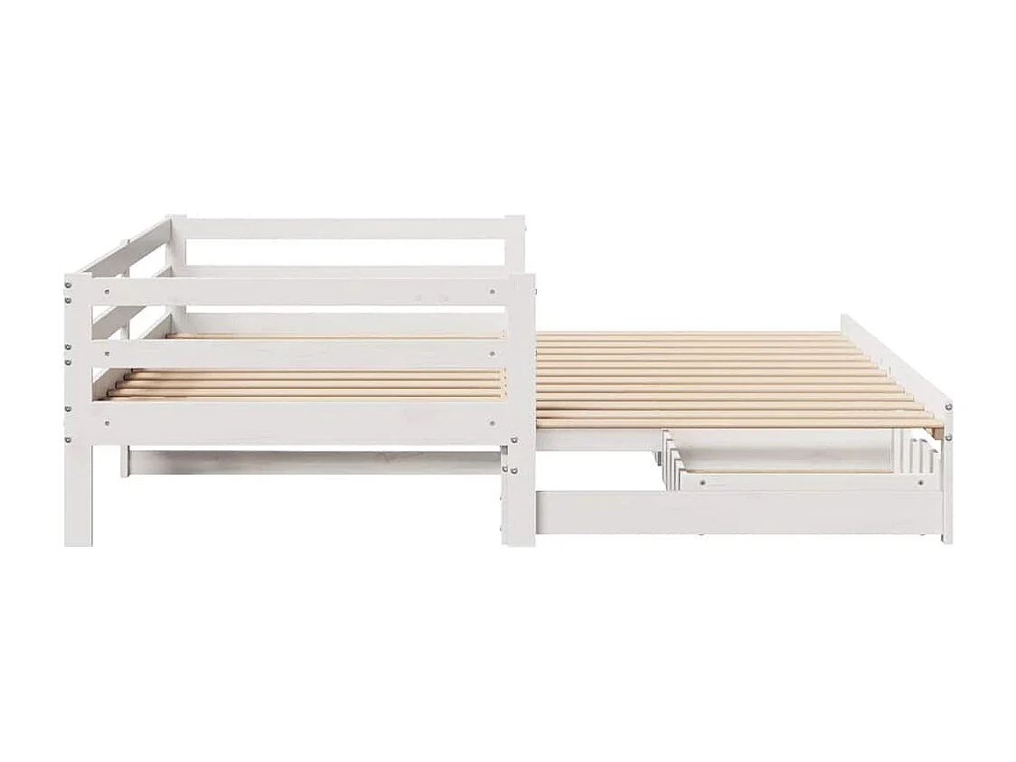 Tagesbett mit Schubladen Weiß 90x200 cm Kiefernholz