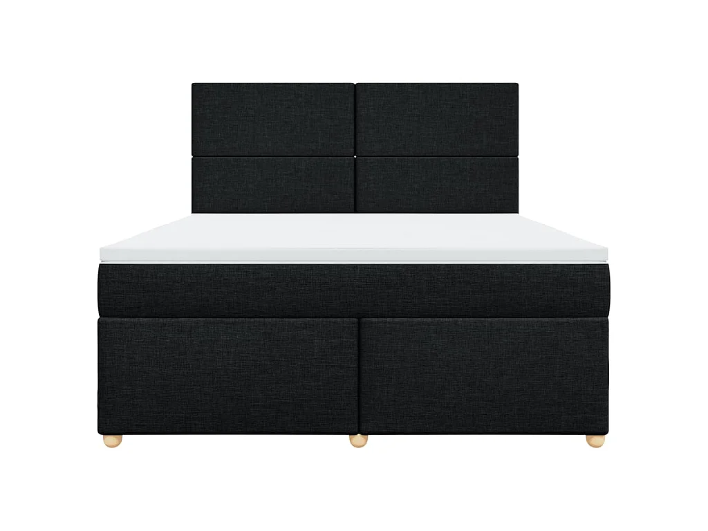 Sommier à lattes de lit avec matelas Noir 180x200 cm Tissu