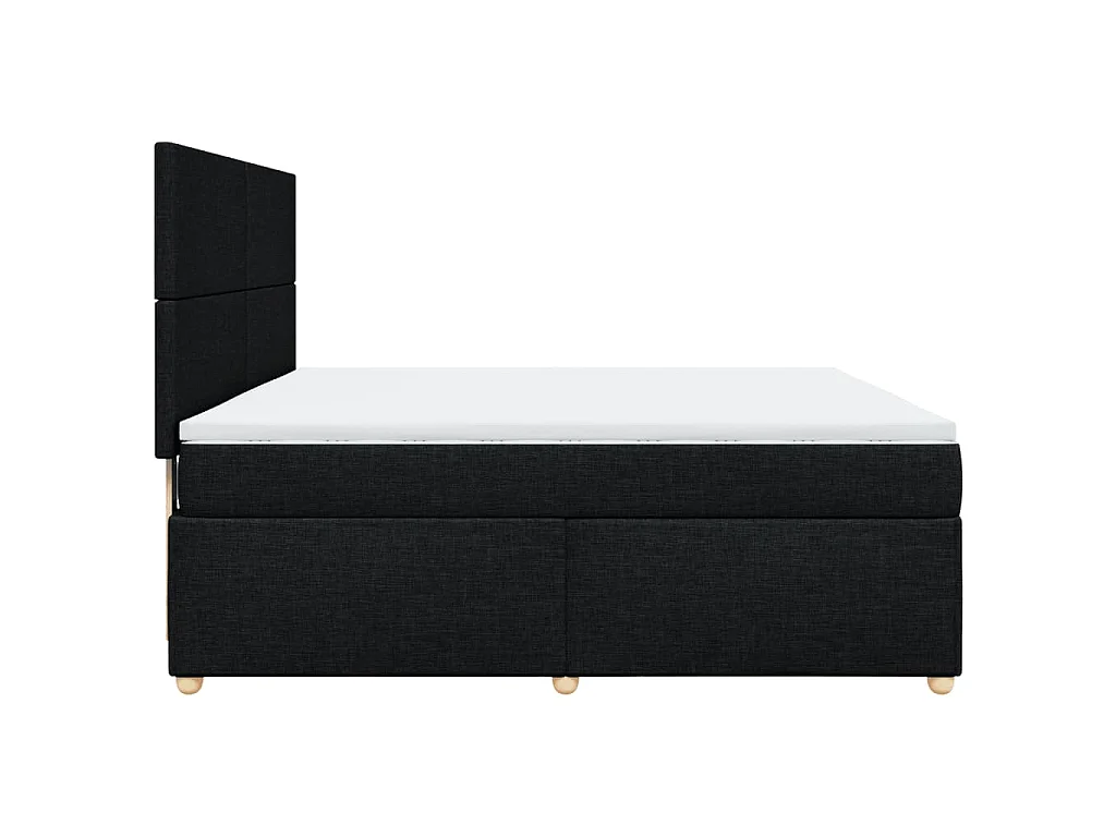 Sommier à lattes de lit avec matelas Noir 180x200 cm Tissu