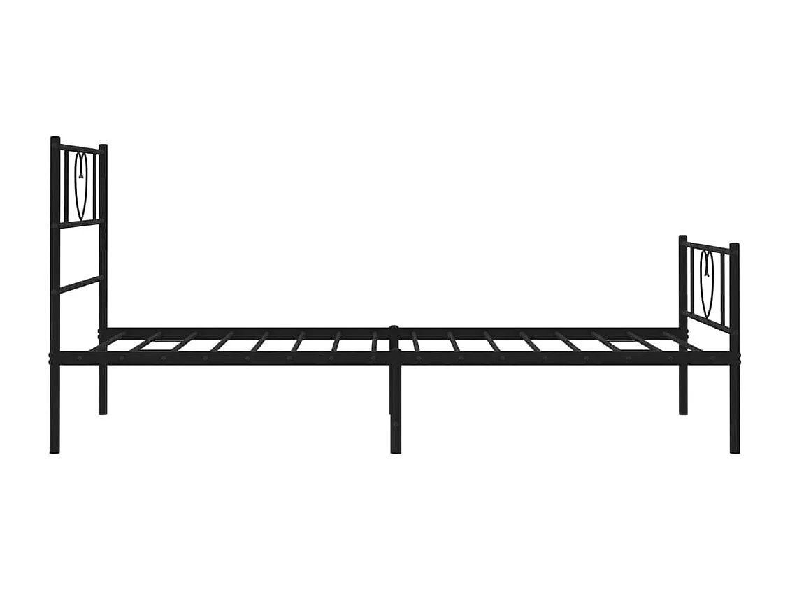 Cadre de lit métal sans matelas avec pied de lit noir 90x190 cm